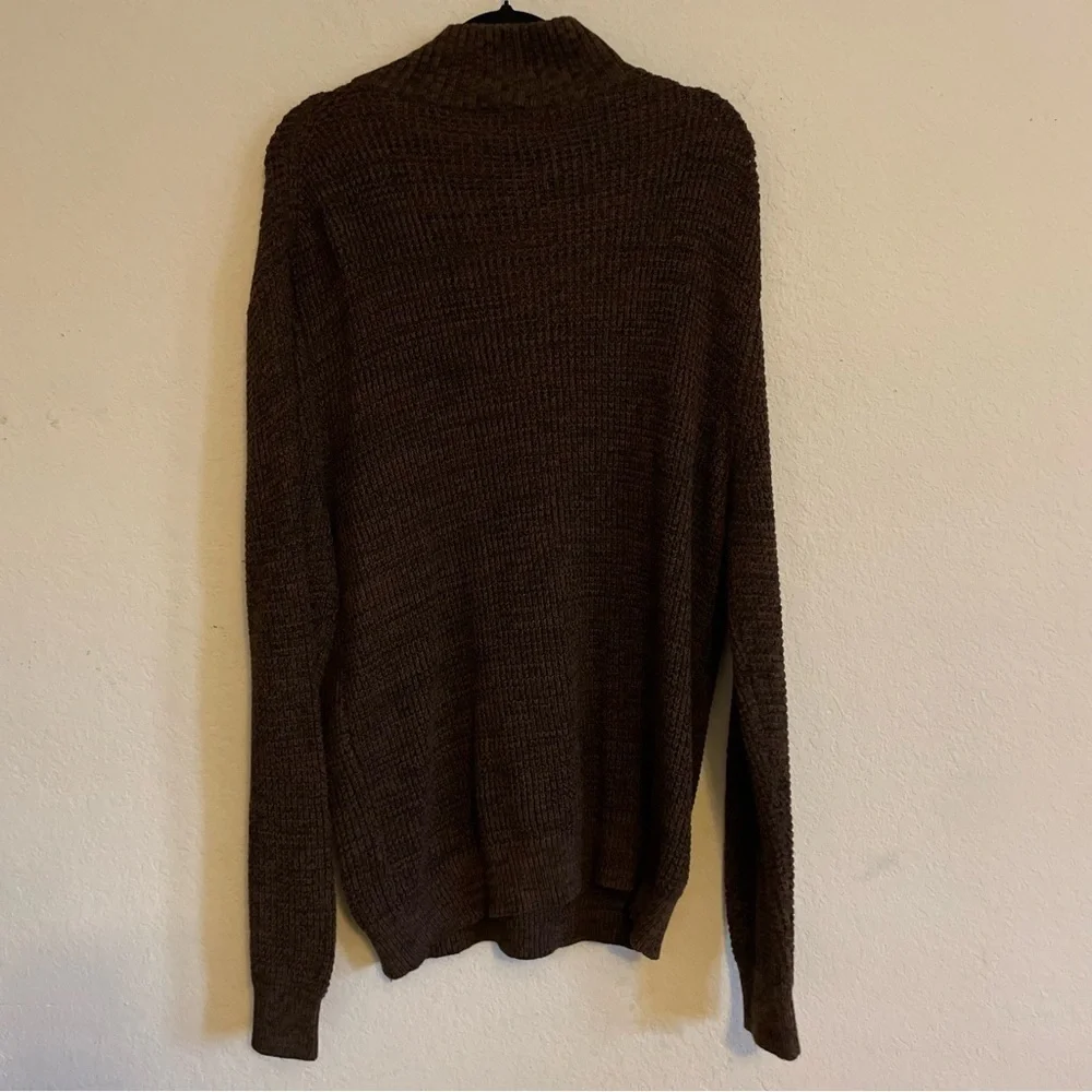 St. John’s Bay mens Commando pullover knit sweater XL soft cotton winter brown